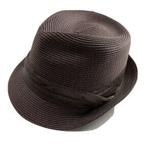Brown Straw Fedora Hat Medium Large Medium Large 24 in u Beach Surf Style